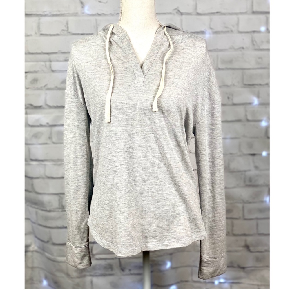 Lightweight V-Neck Hooded Sweatshirt